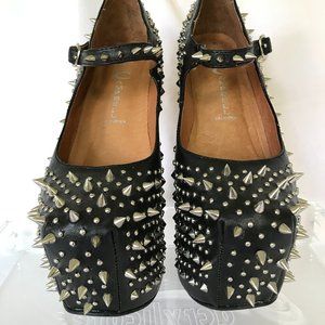 JEFFREY CAMPBELL  7 1/2  HEEL- LESS  SPIKES 2012 NIGHT WALK MARY JANE